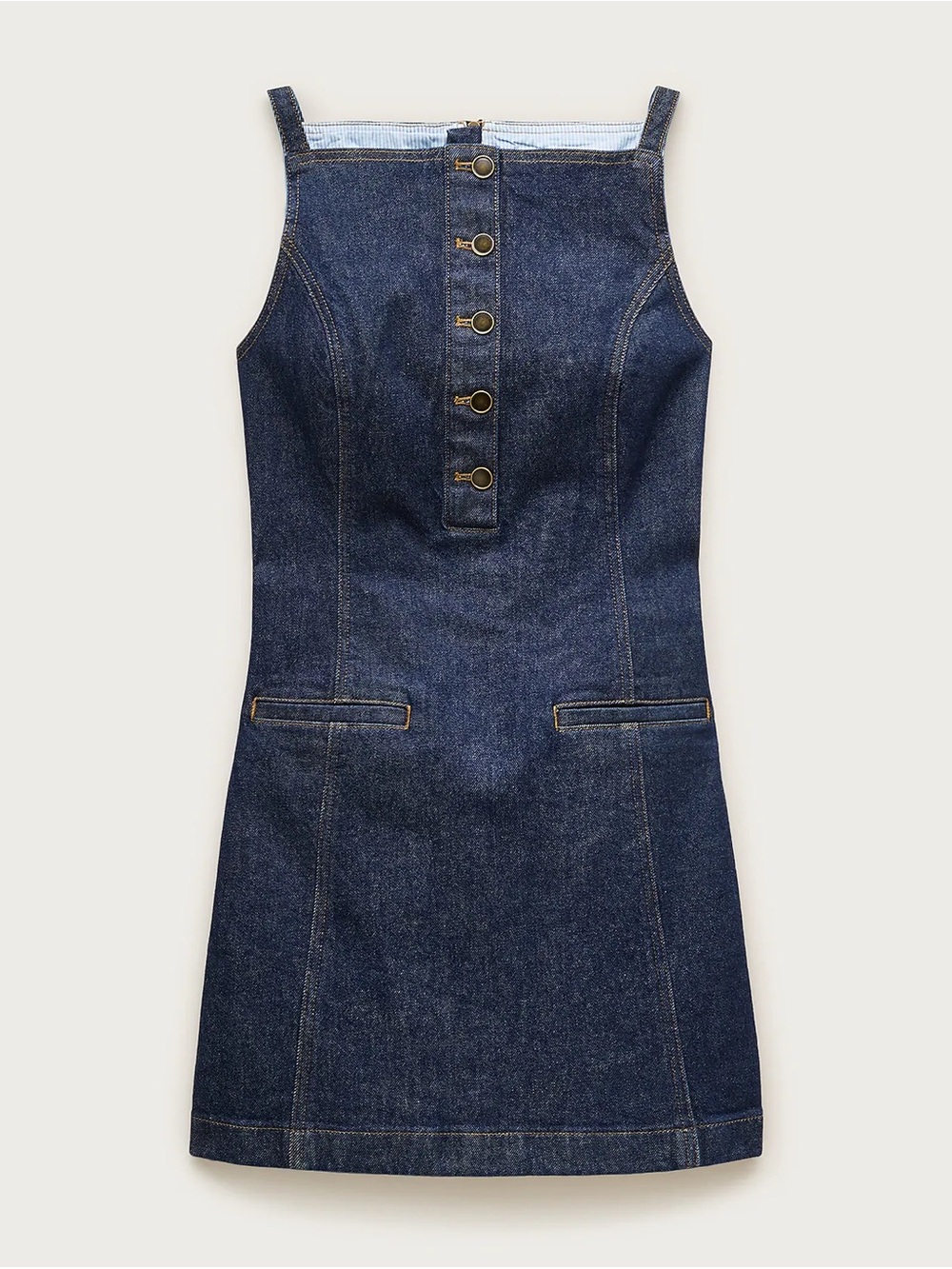J. Crew Dark Blue Denim Button-Front Mini Dress